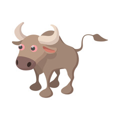 Bull icon, cartoon style