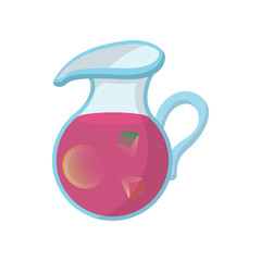 Jar of fresh sangria icon, cartoon style