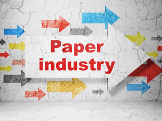 Industry concept: arrow with Paper Industry on grunge wall background