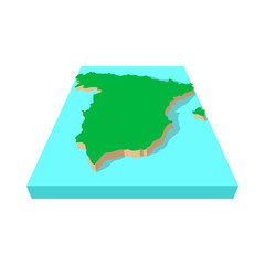 Spanish map icon, cartoon style