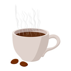 Cup of coffee icon, cartoon style