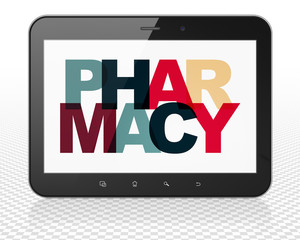 Health concept: Tablet Pc Computer with Pharmacy on  display