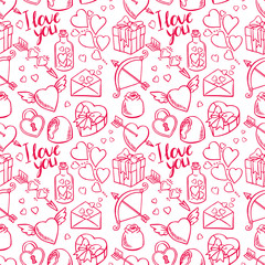 Valentine seamless sketch background