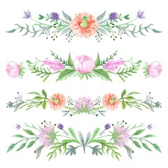 Spring Watercolor Floral Vignettes 