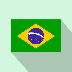 Fototapeta na wymiar Flag of Brazil icon, flat style