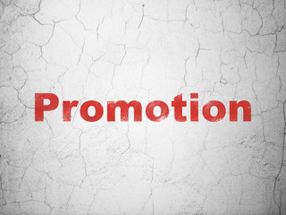 Marketing concept: Promotion on wall background