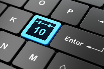 Timeline concept: Calendar on computer keyboard background