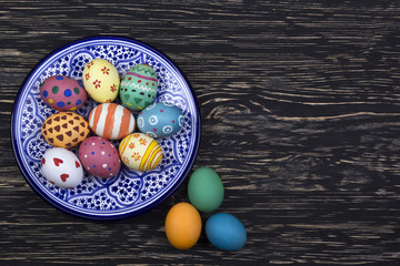 plate with Easter eggs