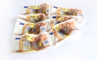 Obraz na płótnie Canvas Many different euro banknotes