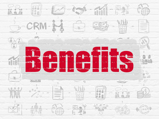 Finance concept: Benefits on wall background