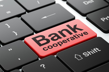 Fototapeta premium Currency concept: Bank Cooperative on computer keyboard background