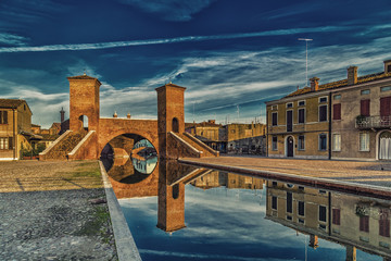 Trepponti bridge in Comacchio, the little Venice