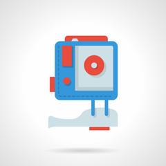 Fototapeta premium Action camera flat color design vector icon