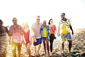 Obraz premium Diverse Beach Summer Friends Fun Bonding Concept