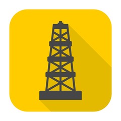 Oil rig icon with long shadow