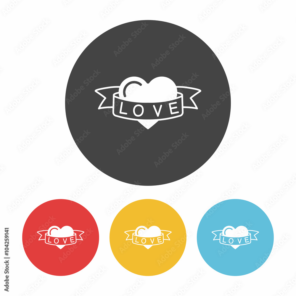 Poster love heart icon