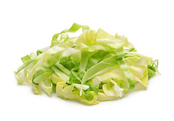 Cabbage chopped on white