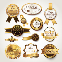 elegant golden labels collection set