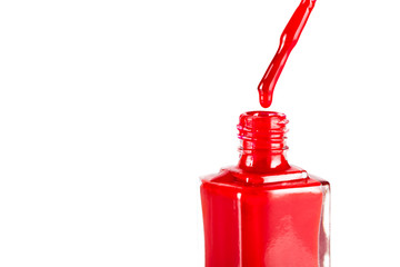 red nail polish closeup