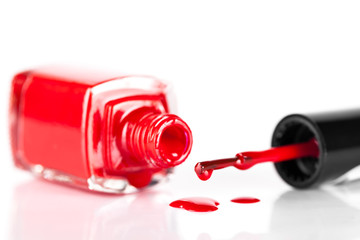 red nail polish closeup