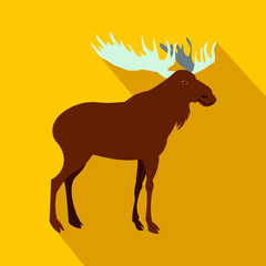 Deer icon, flat style