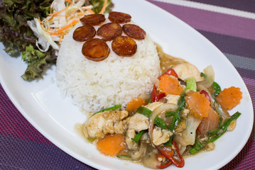 Rice Chicken Sausage food Thailand