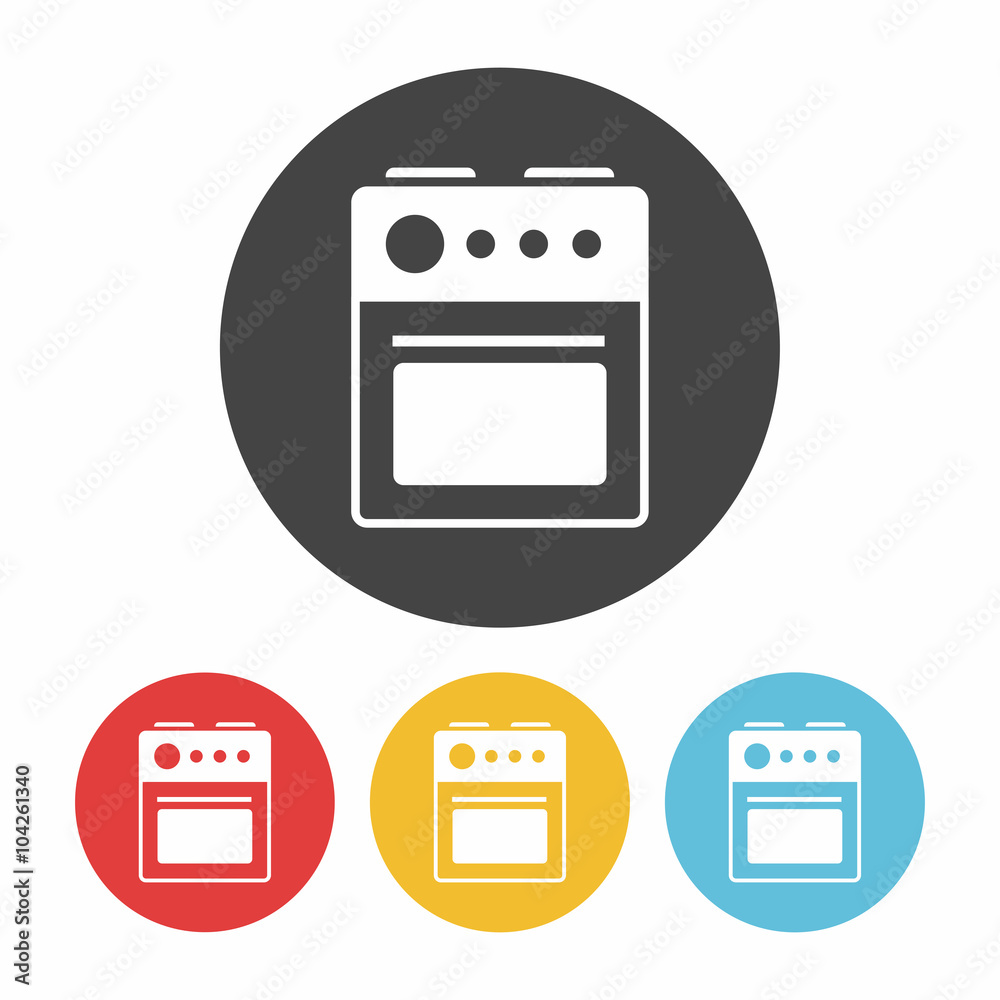 Sticker oven icon