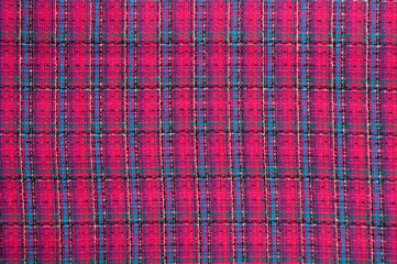 Plaid red fabric background