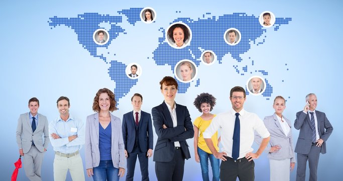 Composite image of business team