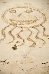 Fototapeta na wymiar Dessin sur le sable