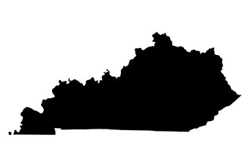 Kentucky black map on white background vector - obrazy, fototapety, plakaty