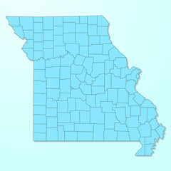 Missouri blue map on degraded background vector