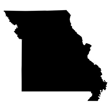 Missouri black map on white background vector