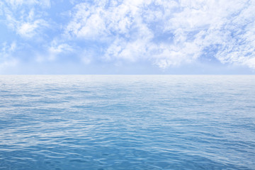Summer seascape with blue sea and sky background