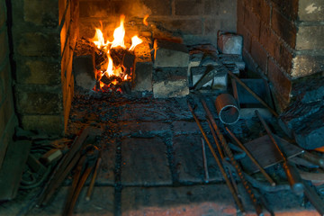 the furnace in the forge close up