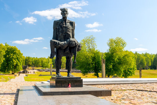 Khatyn, Belarus - 20 August 2015: sculpture of the memorial comp