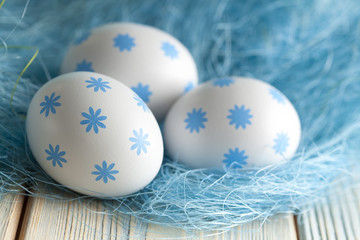 White Easter eggs