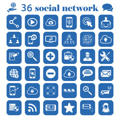 social network set icon
