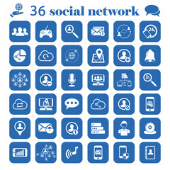 social network set icon