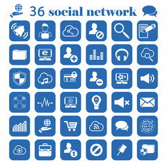 social network set icon