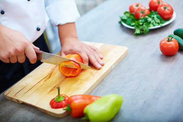 Preparing salad