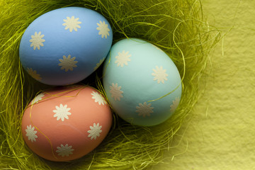 Easter eggs in the nest