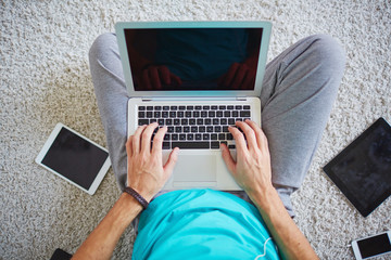 Fototapeta premium Typing on laptop
