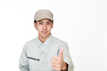 笑顔の作業員