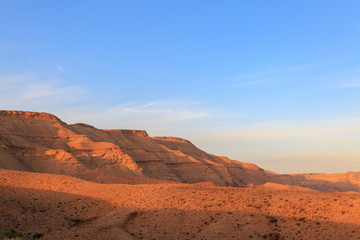 Fototapeta na wymiar Magestic mountains landscape at the bottom of the Big Crater HaMakhtesh HaGadol