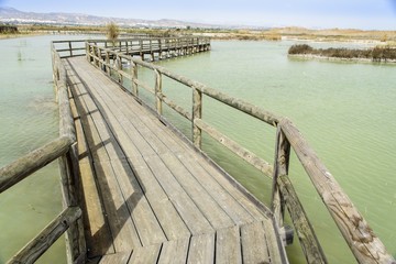 Obraz premium Wooden walkway in Spain
