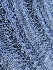 Texture hand embroidery knitting blue color