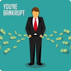 Businessman bankrupt illustration.