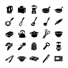 Kitchenware glyph vector icons