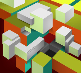 Fototapeta premium Geometrical colors shaped scene vector abstract background